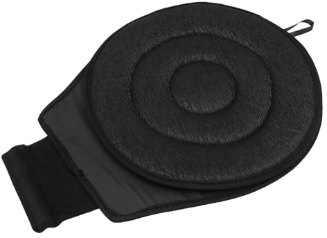 CATIEBYE Coussin de Siège Auto Rotatif Noir en Tissu Antidérapant Portable pour Femmes Enceintes Utilisation à Domicile Confort