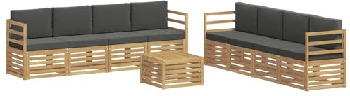 vidaXL Sofagarnituren Massivholz Akazie, Outdoorsofa, modernes Gartenmöbel für gemütliche Terrasse, Lounge, strapazierfähiges Set