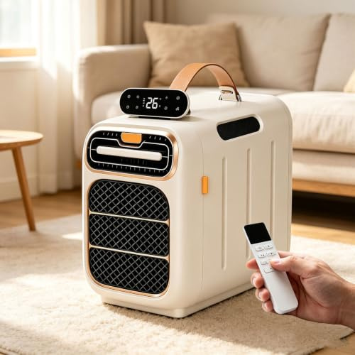vnmudzeo Condizionatore d'Aria Mobile da 1400 W con 1 Tubo, 8-10 m², Silenzioso (45 Db) per Camper