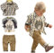 SOPO Toddler Boys Casual 3 Piece Set (T-shirt + Plaid Shirt + Khaki Pants) 3-4y