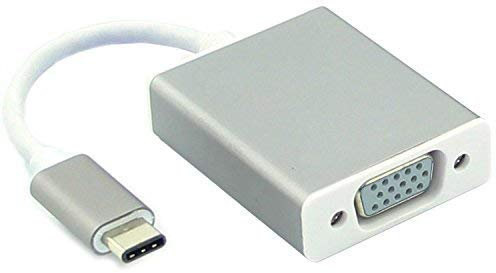 USB-C USB 3.1 Type C à VGA 1080p Câble d'adaptateur HDTV avec boîtier en Aluminium argenté pour 2015 Nouveau 12 Pouces