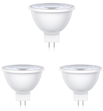 ledscom.de 3 Stück GU5.3 LED Leuchtmittel, MR16, warmweiß (2700 K), 5,5 W, 483lm, 37°