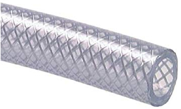 PVC Gewebeschlauch 10mm (ID) x 16mm (AD) 25m Schlauch Druckluftschlauch transparent