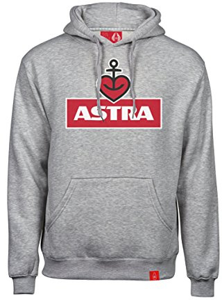 ASTRA Hoodie Herzanker Unisex, bequemer Pullover mit Kapuze, Cooler Kapuzen-Pulli mit Aufdruck, für Damen & Herren, Grauer Sweater aus St.Pauli