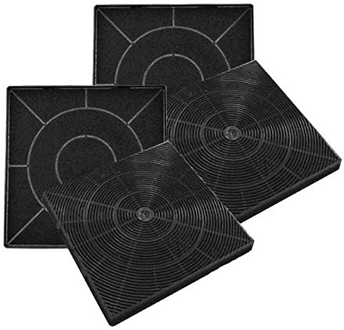 Aktivkohlefilter für Kolbe KSC100, Domatix KSC300, Oranier KSC100 und Termikel AKS 500 - Kassettenkohlefilter - Geruchsfilter - Schwarz - Sparset mit 4 Stück