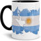 Tassendruck Flaggen-Tasse Argentinien Innen & Henkel Schwarz - Fahne/Länderfarbe/Wasserfarbe/Aquarell/Cup/Tor/Qualität Made in Germany