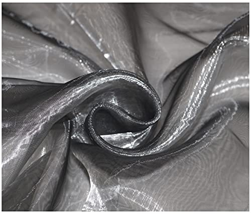 Premium Crystal Organza Voile Fancy Dress Costume Decorations Fabric 150cm Wide/Sold by The Metre (TT-02 Steel Grey)