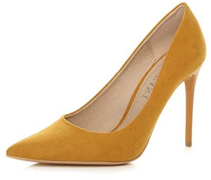 AJVANI Womens Ladies high Heel Pointed Contrast Court smart Party Work Shoes Pumps Size