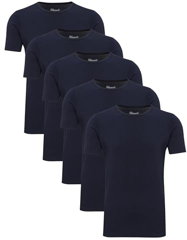 Yazubi 5er Pack Oversize Basic Shirts Herren T-Shirt Tshirts Männer Blue Mythic T Shirt Blau, (Dark Sapphire 194020), 3XL