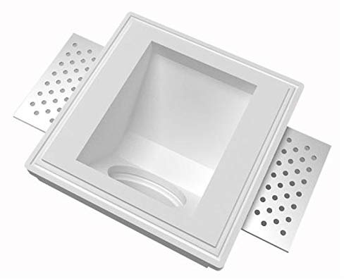 Square 45 - Gypsum Plaster-in Recessed Baffled Ceiling Downlight, GU10