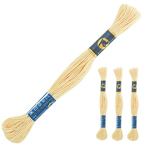 3 Docken Stickgarn je ca. 8m / Sticktwist 100% Baumwolle Stickerei verschiedene Farbwahl, Farbe :7212 sandfarben