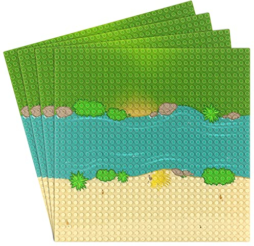 Feleph Wiese Fluss Gebogen Straße Grundplatte Backsteinbau 10 x 10 Zoll / 32 x 32 Bolzen Grundplatte für Bauklötze