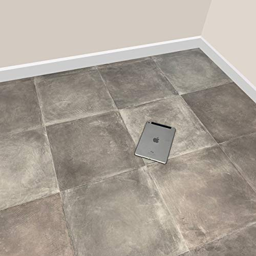 Grey Stone Tile Vinyl Lino Flooring Kitchen Bathroom Waterproof Roll Sheet Anti-Slip Cushion Grandismo (2m x 4m)