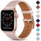 CeMiKa Compatibile con Apple Watch Cinturino 38mm 40mm 41mm 42mm 44mm 45mm 49mm, Cinturini di Ricambio in Vera Pelle per iWatch Series 9 8 7 6 5 4 3 2 1 SE, 38mm/40mm/41mm, Rosa/Oro Rosa