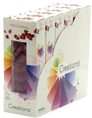 48 Stück Bolsius CREATIONS Schmelzblüten Duftblüten Aromatic Wachs Melts Düfte (6x8er) (Wild Cranberry)