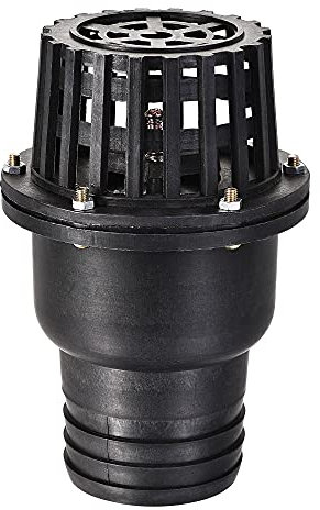sourcing map Clapet Pied 73.2mm Barbelé Filtre Passoire Clapet Anti-retour pour Accueil Eau Puit Pompe PVC Noir