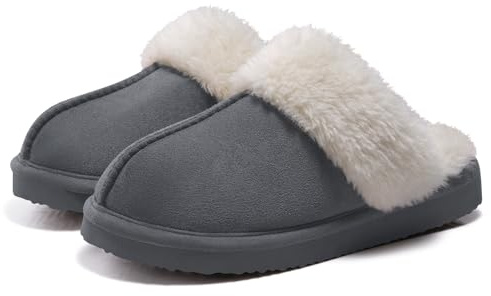 Litfun Women's Fluffy Memory Foam Slippers House Shoes Indoor | Faux Suede,Non-Slip Sole,Machine Washable,Gifts,Cushioned,Home,Bedroom,Cuzy and Warm,Fuzzy Plush Lining