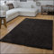 TT Home Wohnzimmer Teppich Hochflor Langflor Shaggy Soft Unifarben Modern Einfarbiges Design, Farbe: Schwarz, Größe:Ø 160 cm Rund