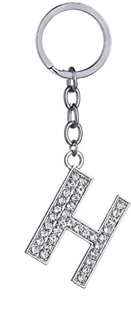 Anawakia Schlüsselanhänger Alphabet 26 englische Buchstaben Glitzersteine Strasssteine Anhänger mit Initialen A B C D E F G H I J K L M N O P R S T U V W X Y Z (H)