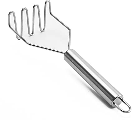 Kartoffelstampfer aus Edelstahl, für Küche, rutschfester Griff, Stampfer für Kartoffeln, multifunktional, für Obst und Gemüse