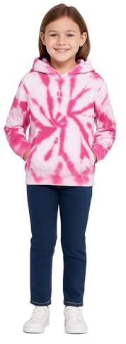 A2Z 4 Kids Girls Boys Plain Sweatshirt Tie Dye Pullover - Sweat Hoodie T.D Pink 13