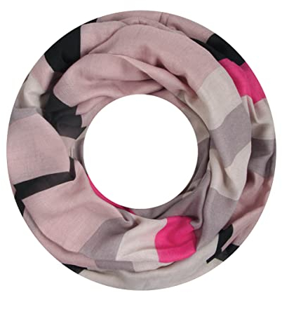 Majea Damen Loop Schal Schlauchschal Halstuch (880027) (rosa 1), 180 x 80