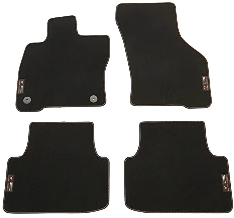 Seat 5FG863011LLOE Fußmatten Premium Velours Textilfußmatten 4X Stoffmatten, schwarz/Kupfer, mit Cupra Logo