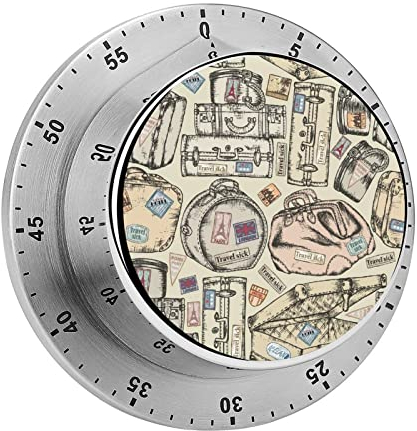 Minuteur de cuisine à texture vintage - Minuteur mécanique pour cuisson à la maison ou au four