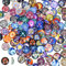100 Stück Gemischte Farbe Glassteine, 12mm Muggelsteine Bunt, Mischte Farbe Bunt Runde Mosaik Kuppel Glas Cabochons, Glassteine Deko für die Herstellung von Fotoschmuck, Blumenserie