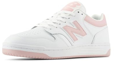 New Balance Unisex-Erwachsene BB480 V1 Court Sneaker, Weiß/Orb Pink, 42.5 EU