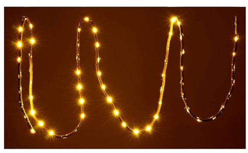 Holyart Corde Jute avec 60 lumières LED Blanc Chaud 5 m