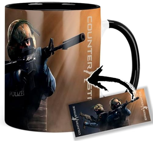 Counter Strike Tasse Innen & Henkel Schwarz Keramikbecher Mug