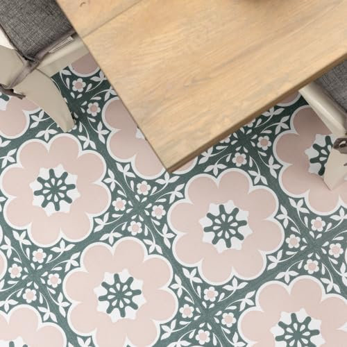 30.48cm X 30.48cm DAPHNE PINK peel and stick vinyl floor tiles (FP4663)