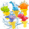 Wasserpistole Kinder, 5 Stück Dinosaurier Wasserpistole, Wasserspritzpistole Klein, Wasserpistole Spielzeug, Mini Spritzpistole Kinder, Water Gun Wasserpistole für Pool Garten Strände Sommer