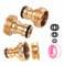 ZSYIULIA Brass Garden Hose Tap Connector,2pcs 3/4 inch Brass Male Threaded Tap Connector for Hose Pipe,1pcs 1/2 Inch&3/4 Inch 2-in-1 Female Threaded Faucet Adapter Hosepipe Fittings