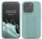kwmobile Case Compatible with iPhone 15 Pro - Case with Hand Strap and Stand Soft TPU Silicone Coating - Mint
