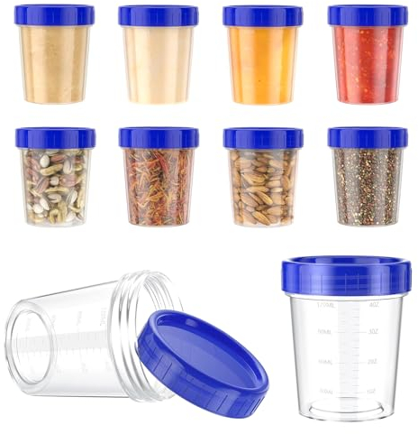 10pcs Salad Dressing Containers with Lids,120ml/4oz Sauce Containers for Lunch Box,Leakproof Small Food Container,Reusable Plastic Dressing Pots for Salad/Snacks/Candy/Yogurt/Meal Prep