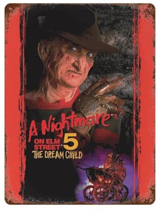 HAMAQAA Nightmare on Elm Street Film-Wanddekoration, Kunst, Metallblech-Poster, moderne Wohnkultur, Kunst, Metallposter, Hausbar, Laden, Dekorationen, Vintage-Schild, Geschenk, 39,9 x 30 cm