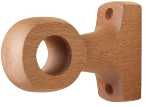 Aqxyedc Gardinenstange aus Holz, Buche, Nussbaum, 30 mm, Halterung, Halterung, Klemmring wanglan(1Pcs 101 -Beech)