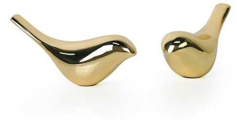 Aoneky Kleine goldene Vögel - Schöne tierische Ornamente für Wohnzimmer, Schlafzimmer, Schränke, Büro Schreibtisch, Heimdekoration