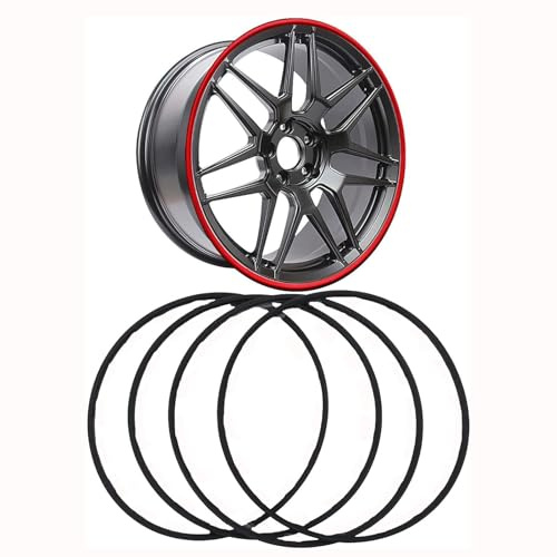 Felgen Reparaturset 17-22 Zoll Felgenrandschutz Aus Leichtmetall, 4-teiliger Antikollisionsschutzring For Autoradnaben, Selbstklebender Randstreifen Zur Fahrzeugmodifizierung For Selbermachen, For All