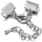 Wisafory 10 Stück Schmuckherstellung Set Crimps Clamp Ends Hummerverschlüsse mit Springringen und Kettenverlängerungen Ribbon Endkappen für Schmuckherstellung, Platinum Rhodium 10mm