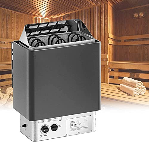 LDZOULA Sauna casera, Calentador de Sauna 3-9 KW 30 a 110 °C Termostato de protección contra sobrecalentamiento Calentador de Sauna Estufa de Sauna 200 V-380 V 2 Modos de Temperatura (9 KW) (6KW)