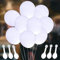 40 Stück LED-Ballons, leuchtende Ballons blinkende Lichter 10–24 Stunden für dunkle Partyzubehör, Geburtstag, Weihnachtsdekoration, befüllbar mit Helium und Luft (weiß)