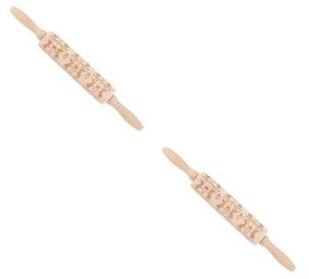 Amosfun 2 Stk Ostern Nudelholz Backmatte grüne Pfanne Kühlregal Pasta-Trockengestell rollen ostern dekoration easter decoration Osterküche Nudelholz aus Holz Hasenmuster Nudelholz Khaki