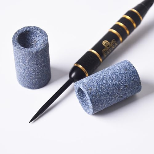 dinghaole 2 pcs Dart Sharpener, Round Dart Tip Sharpening Tools for Metal Dart Tips,dart point removal tool,Darts Burrs Remover Tool Keep Your Darts Sharp, Sand Stone Darts Burrs Remover Tool