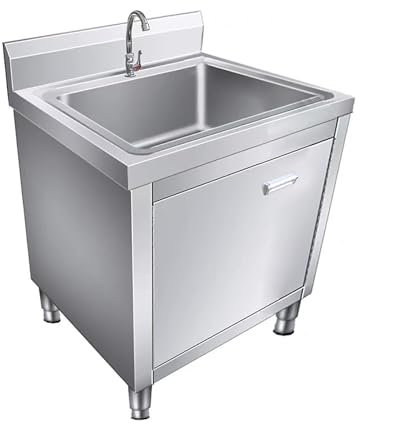 Fregadero con mueble,80 * 60 * 60cm fregadero de cocina de acero inoxidable,fregadero de lavadero con mueble,fregadero de cocina exterior,para lavadero, lavadero, baño y bar