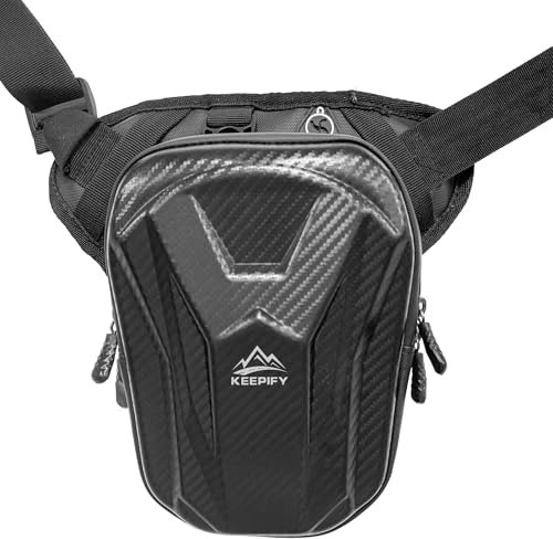 Marsupio da Gamba Moto Uomo e Donna, Marsupio Moto Impermeabile, Cosciale Moto Espandibile con Cinghia Regolabile, Borsa da Gamba Multifunzionale per Corsa, Ciclismo, Escursionismo, Alpinismo - Nero