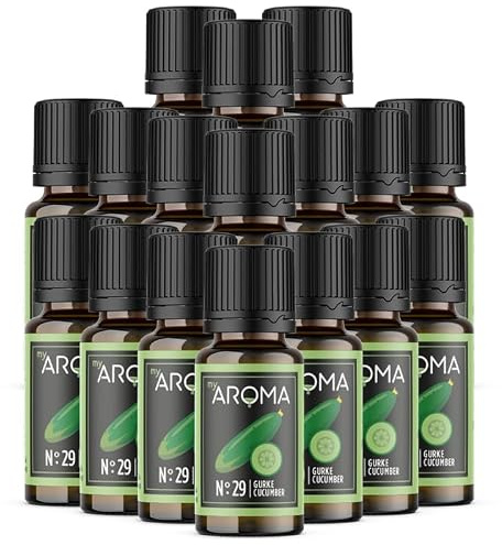 myAROMA flavour drops – Gurke 17x10ml, flavour drops zuckerfrei, kalorienfrei & vegan, natürliches Lebensmittelaroma ohne künstliche Farbstoffe für Backen, Essen und Trinken, Nr. 29