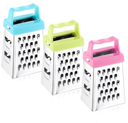 Mini-Reibe, kleine Käsereibe, Edelstahl, Kastenreibe mit Griff, effizientes Küchenutensil zum Reiben von Knoblauch, Muskatnuss, Schokolade, spülmaschinenfest, multifunktional, Gemüse, Obst,